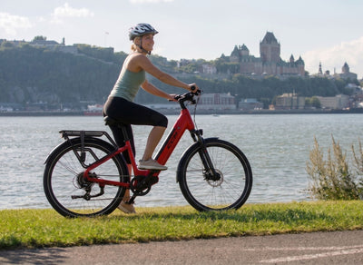 Girl riding a CCM Laurentian eBikes